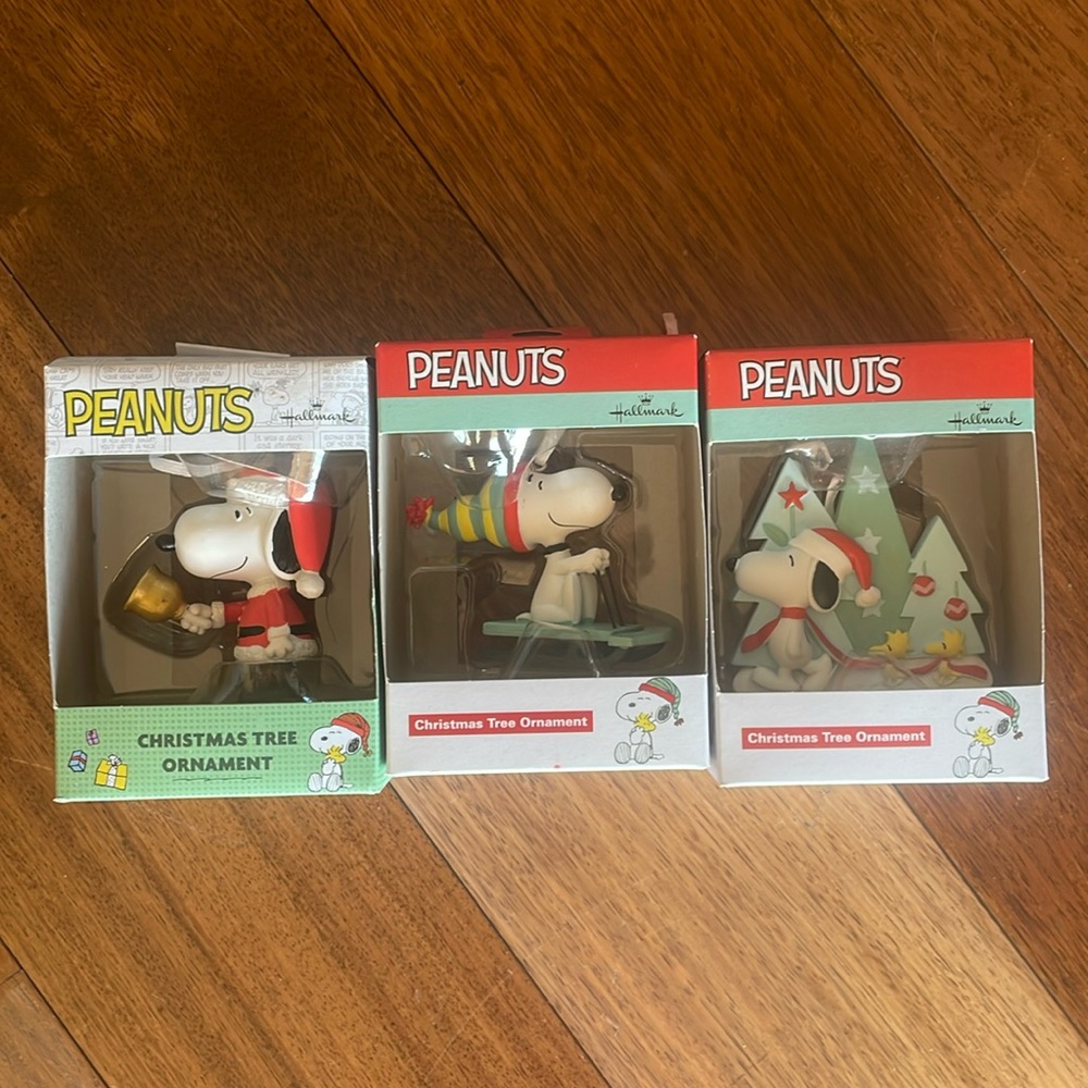 Hallmark peanuts Christmas ornaments
